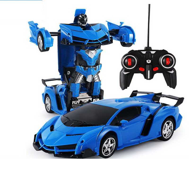 Nuotoliniu būdu valdomas automobilis-transformeris, mėlynas