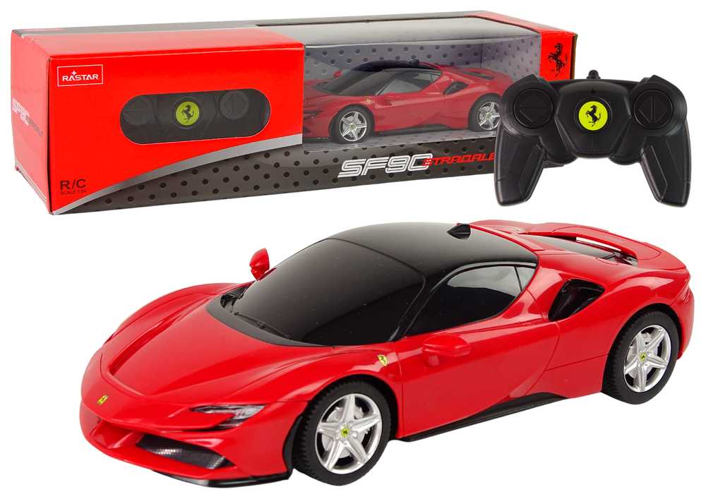 Nuotoliniu būdu valdomas automobilis Ferrari SF90 Rastar, raudonas