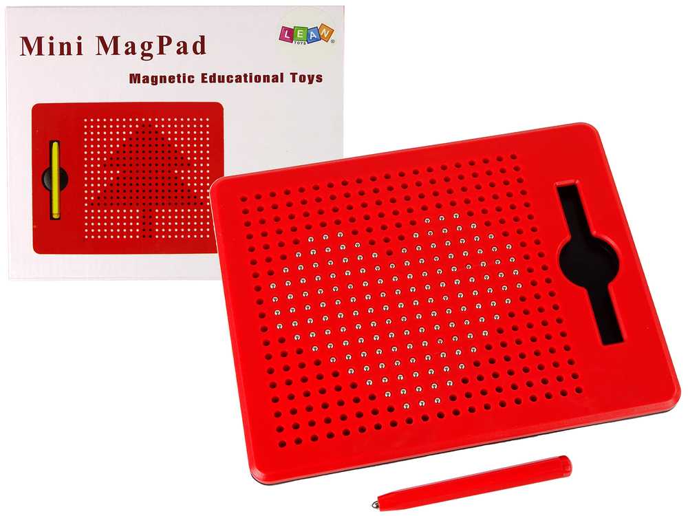 Mini MagPad magnetinė lenta su rutuliukais, raudona