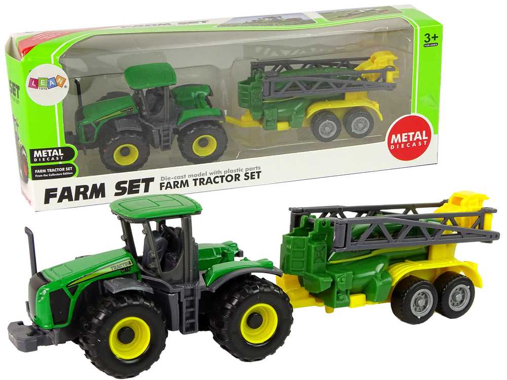 Traktorius su purkštuvu, žalias