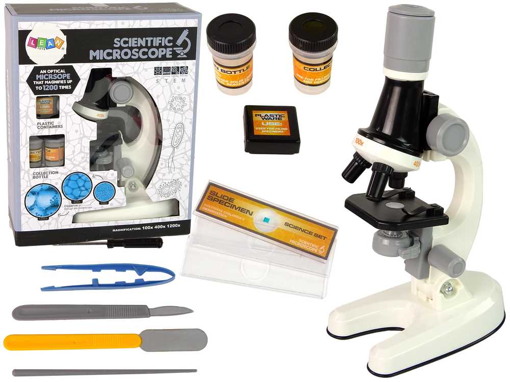 Vaikiškas mokomasis mikroskopas, baltas