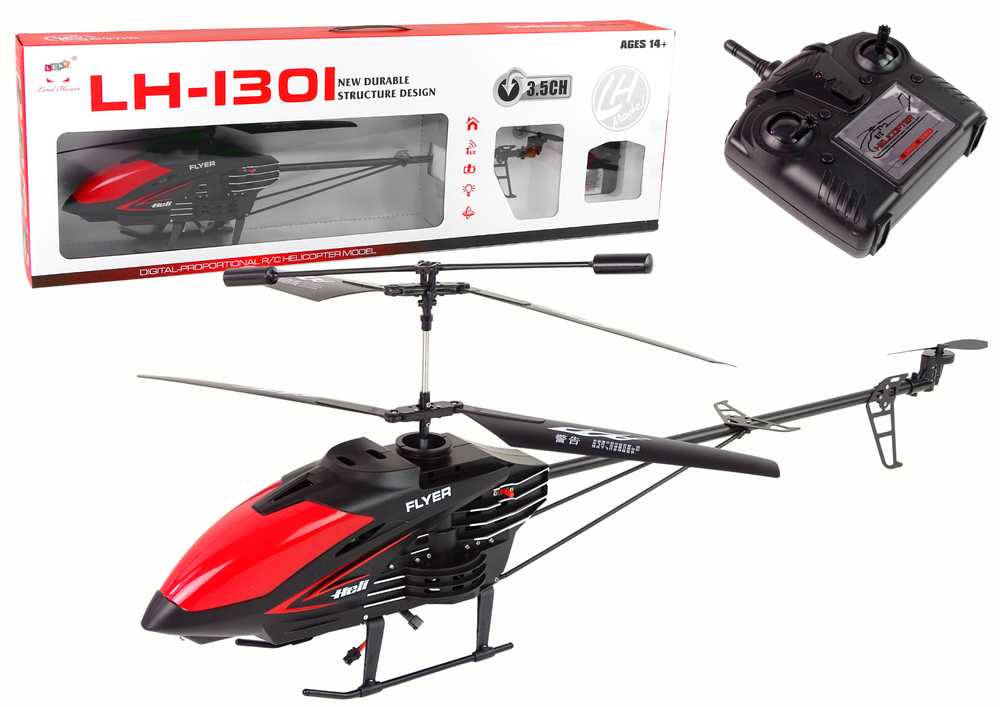 Nuotoliniu būdu valdomas sraigtasparnis LH-13012.4G, juodas/raudonas
