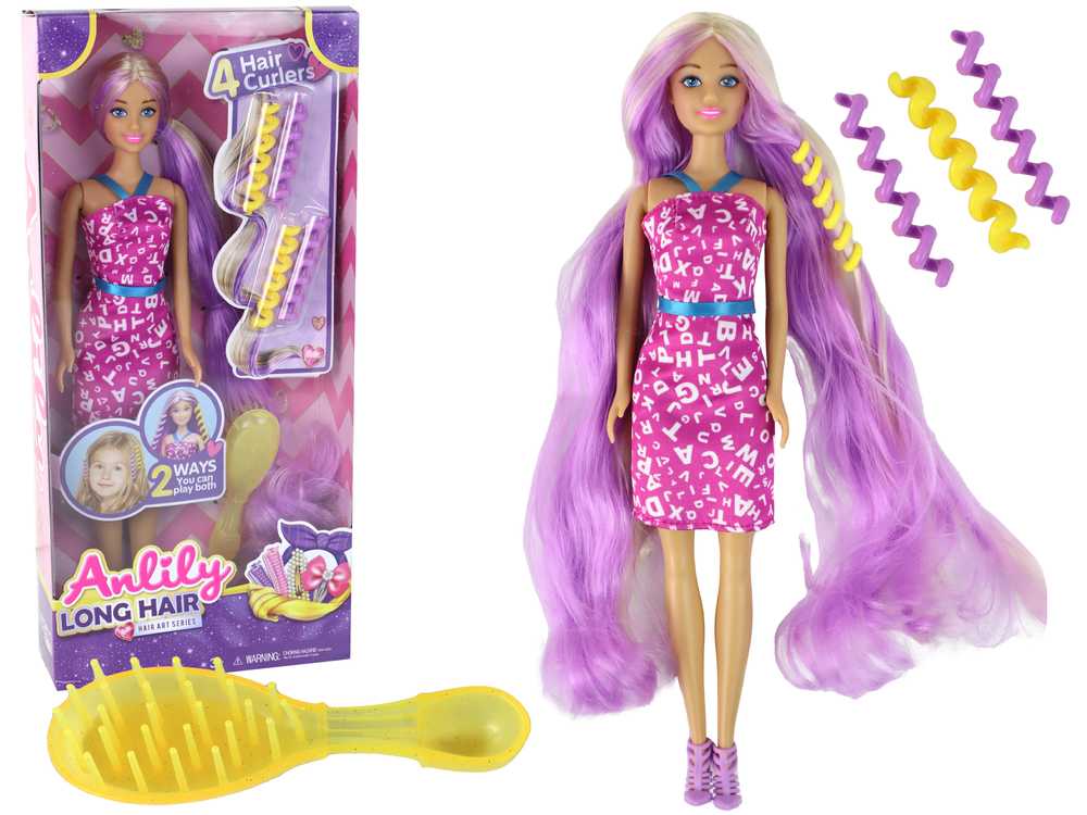 Lėlė Anlily violetiniais plaukais