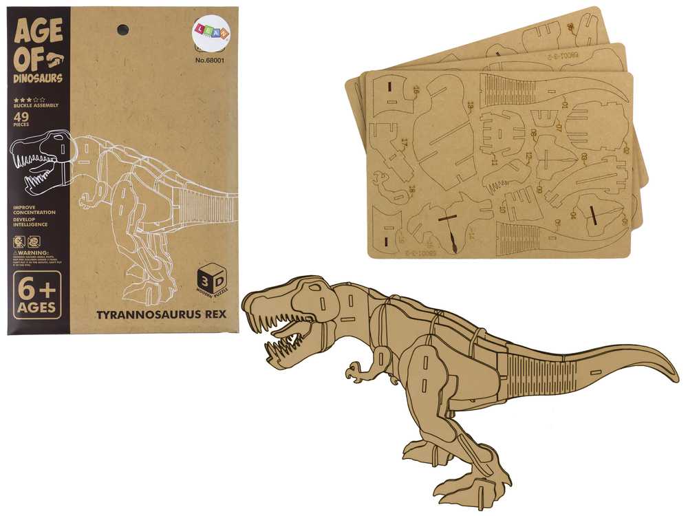 3D medinė erdvinė dėlionė T-Rex, 22 d. 