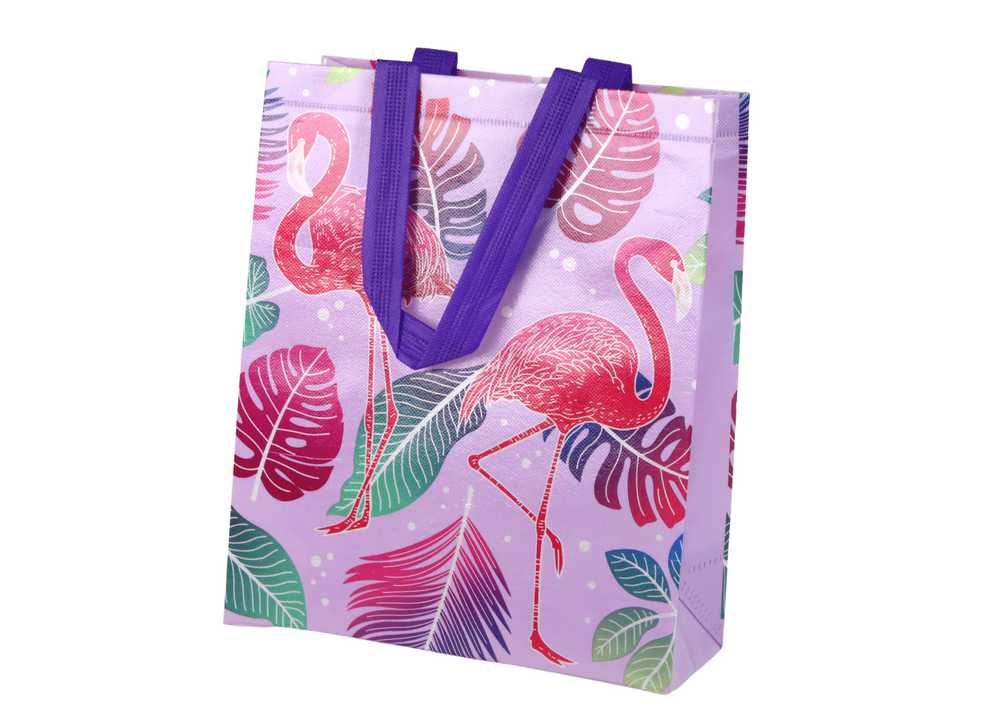 Dovanų maišelis Flamingai, violetinės spalvos 