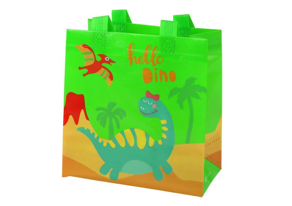 Dinozaurų žalias dovanų maišelis