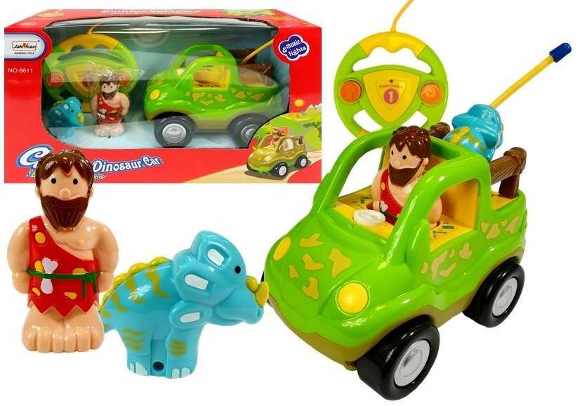 Nuotoliniu būdu valdomas automobilis - Cartoon Dinosaur Car, žalias