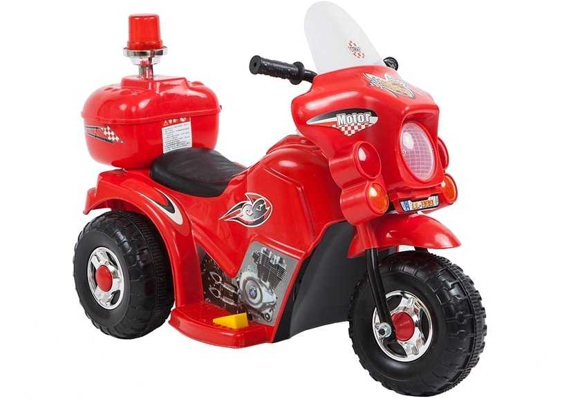 Vaikiškas elektrinis motociklas, raudonas