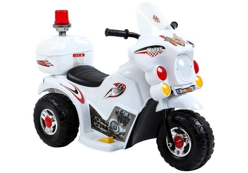 Vaikiškas elektrinis motociklas, baltas