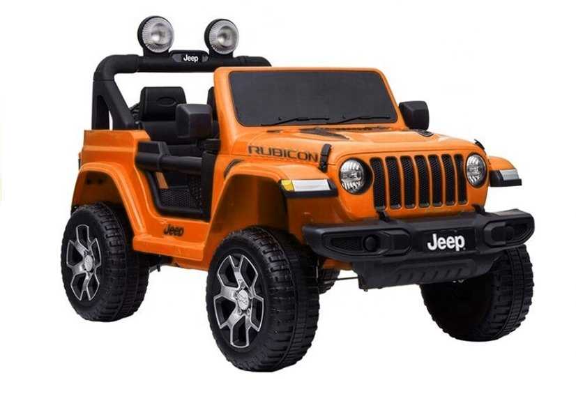 Vaikiškas vienvietis elektromobilis Jeep Wrangler Rubicon, oranžinis