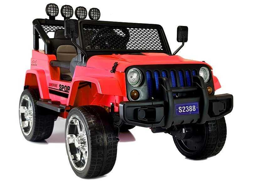 Vienvietis elektromobilis Jeep Sport, raudonas