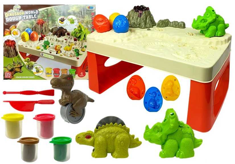 Kūrybinis stalas su plastilinu „Dinozaurai“