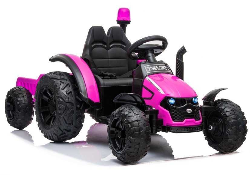 Vaikiškas vienvietis elektrinis traktorius HZB-200, rožinis