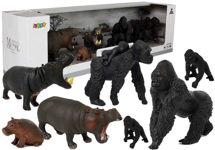 Figūrėlių rinkinys: Safari gyvūnai (hipopotamas, gorila)