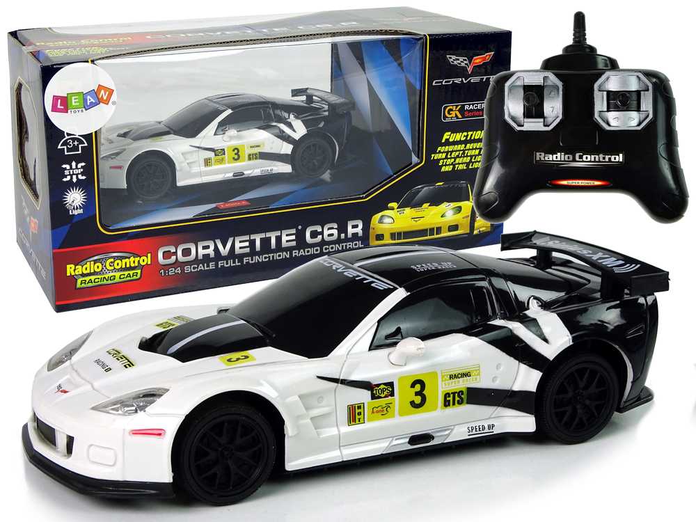 Sportinis nuotoliniu būdu valdomas automobilis Corvette C6.R, baltas