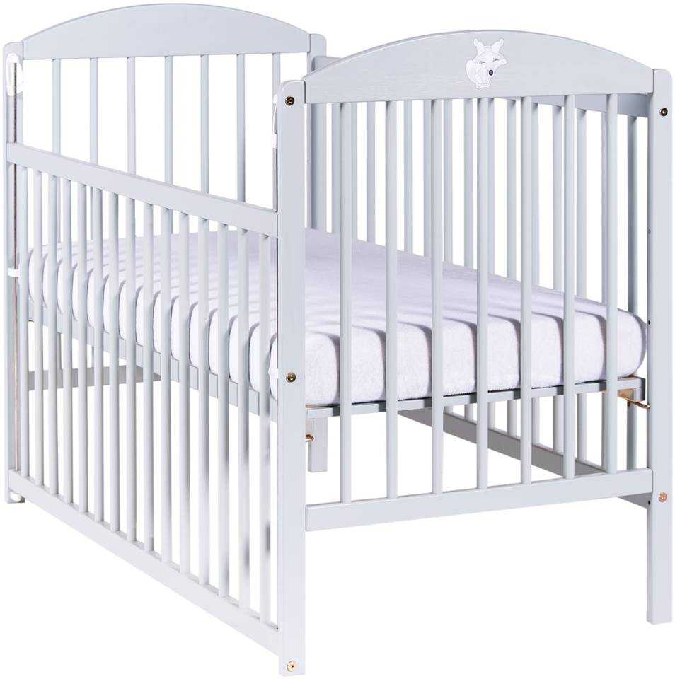 Kūdikio lovytė 124x65x92 cm, šviesiai pilka