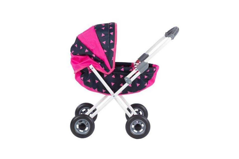 LENA lėlių vežimėlis, rožinis/juodas 